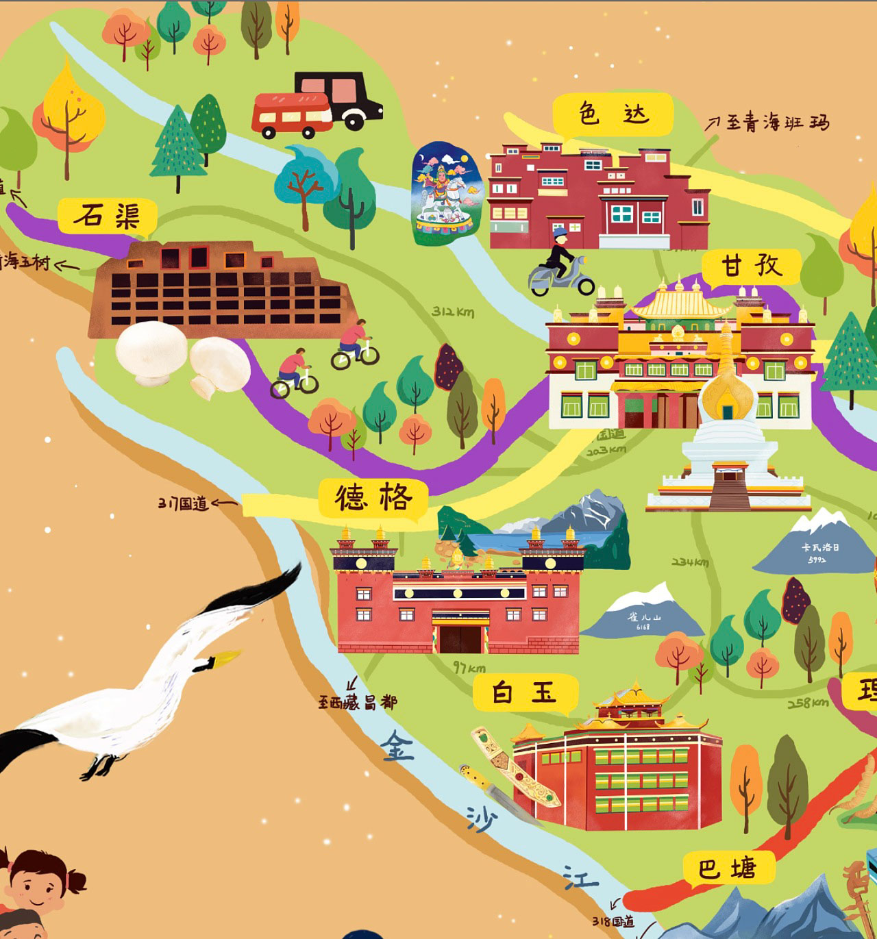 西林手绘地图景区的文化宝库